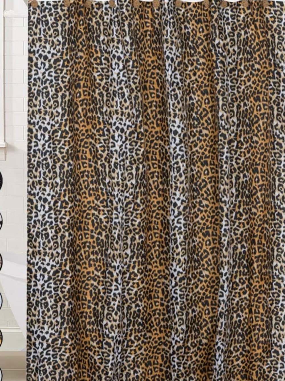 Leopard Print Shower Curtain - Brown/Black Pattern